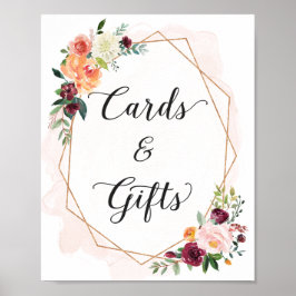 Kaarten en cadeaus | Romantic Floral Wedding Sign Poster