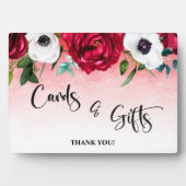 Kaarten en cadeaus Rood Wit Bloemstuk Plaque Fotoplaat (voorkant)