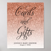 Kaarten en cadeaus, Roos Gold Glitter Display Poster (Voorkant)