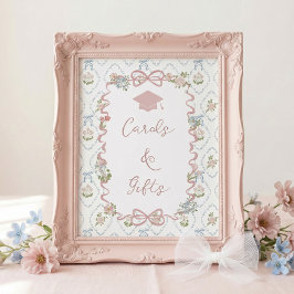 Kaarten en Cadeaus Roze Strik Afstudeerversiering Poster