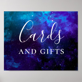 Kaarten en cadeaus. Ruimte sterrenstelsel nacht ma Poster