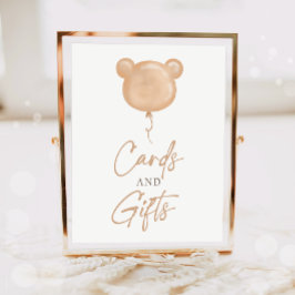 Kaarten en Cadeaus Teddybeer Ballon Boho Verjaarda Poster
