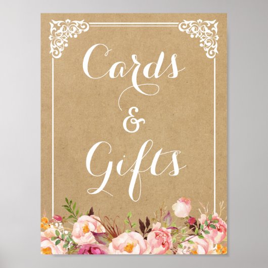Kaarten en cadeaus | Twitter-bordje van Floral Kra Poster (Voorkant)