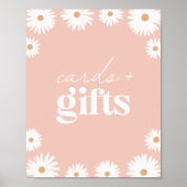 Kaarten en cadeaus van de roze Boho Daisy Birthday Poster (Voorkant)