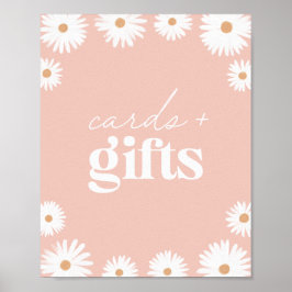 Kaarten en cadeaus van de roze Boho Daisy Birthday Poster