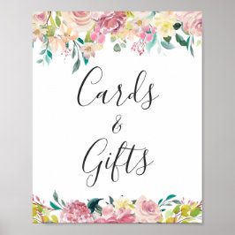 Kaarten en Cadeaus Watercolor Pastel Chic Bloemens Poster