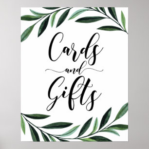 Kaarten en cadeaus waterverf groen poster