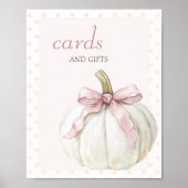 Kaarten en Cadeaus Waterverf Witte Pompoen Poster (Voorkant)