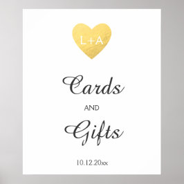 Kaarten en cadeaus Weddenschappen, faux Gold-hart Poster