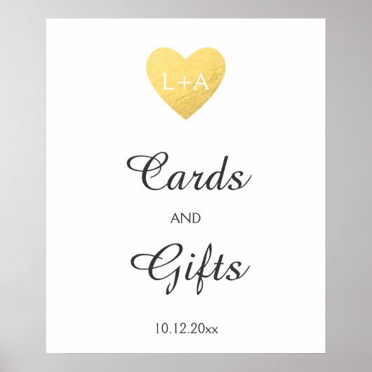 Kaarten en cadeaus Weddenschappen, faux Gold-hart Poster (Voorkant)