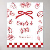 Kaarten en cadeaus Whimsical Bow Pizza Baby Shower Poster (Voorkant)