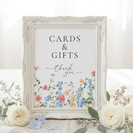 Kaarten en Cadeaus Wildbloem Bruiloft Bord Poster