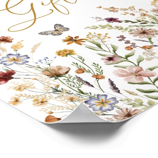 Kaarten en Cadeaus Wildflower Tuin Bloemen Sign Poster (Hoek)