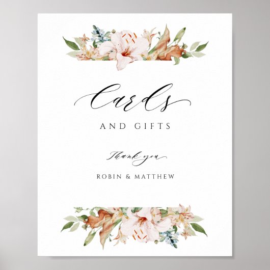 Kaarten en cadeautjes aardebloemen en verticale ha poster (Voorkant)