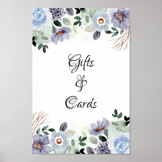 Kaarten en cadeautjes Chic Paars Floral Poster (Voorkant)