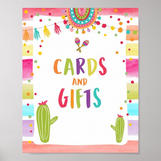 Kaarten en cadeautjes Dank je Cactus Fiesta Table Poster (Voorkant)