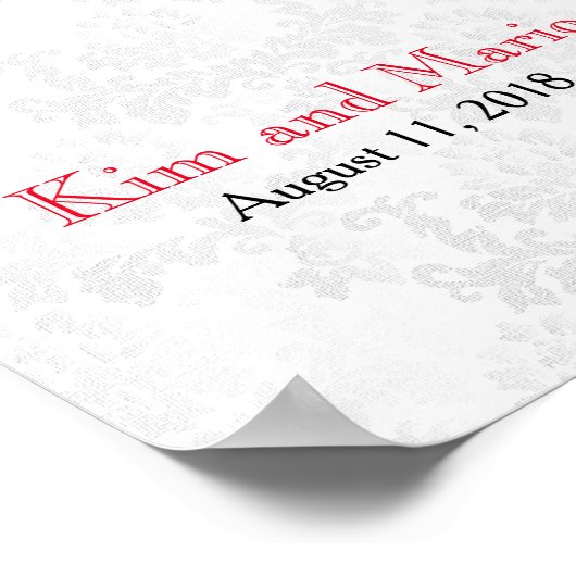 Kaarten en cadeautjes - Deep Red Rose Wedding Poster (Hoek)