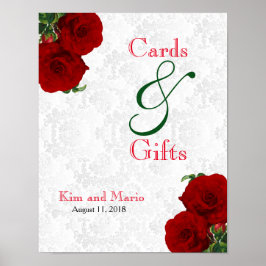 Kaarten en cadeautjes - Deep Red Rose Wedding Poster