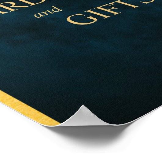 Kaarten en cadeautjes Emerald Gold Velvet Wedding  Poster (Hoek)