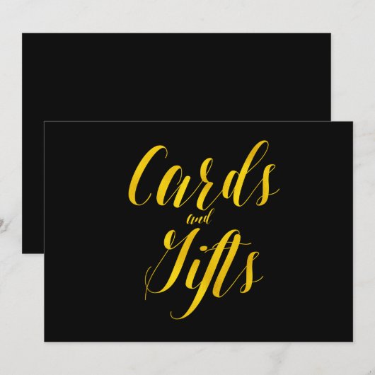 "Kaarten en cadeautjes" Faux Gold Foil Chic Weddin Kaart (Voorkant / Achterkant)