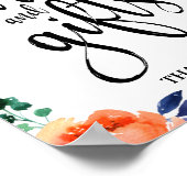 Kaarten en cadeautjes Floral 8 x 10 bruiloft Poster (Hoek)