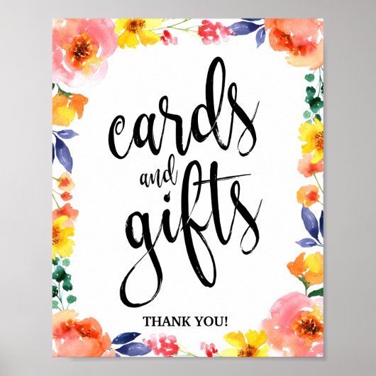 Kaarten en cadeautjes Floral 8 x 10 bruiloft Poster (Voorkant)