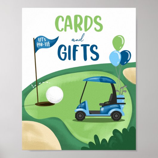 Kaarten en cadeautjes Golf Par-T-shirt Boy Birthda Poster (Voorkant)