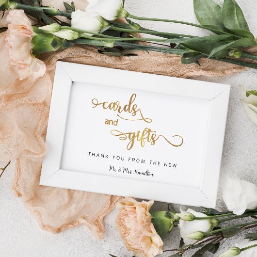 Kaarten en cadeautjes goud 8x10 Modern Wedding Sig Poster