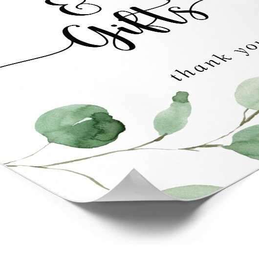 Kaarten en cadeautjes Groene fijne epalyptusbordje Poster (Hoek)