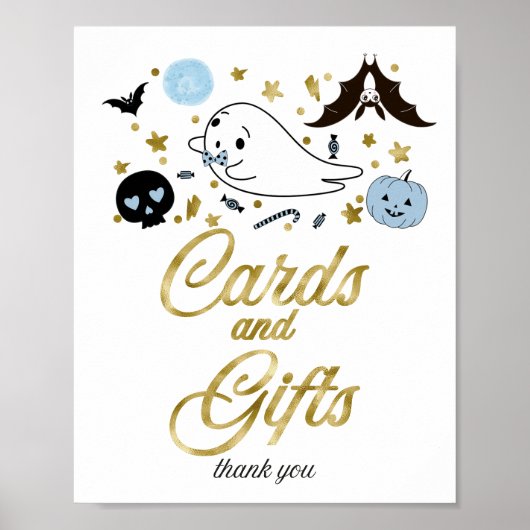 Kaarten en cadeautjes Halloween Boy Baby shower Si Poster (Voorkant)