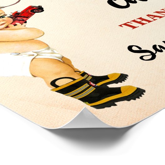 Kaarten en cadeautjes Kleine brandweerman Baby sho Poster (Hoek)