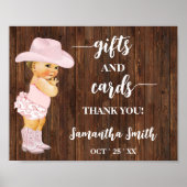 Kaarten en cadeautjes Kleine roze Cowgirl Baby sho Poster (Voorkant)