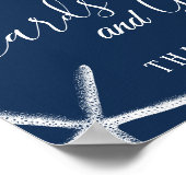 Kaarten en cadeautjes marineblauw zeehondenstrand poster (Hoek)