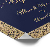 Kaarten en cadeautjes marineblauwe gouden Rozen le Poster (Hoek)