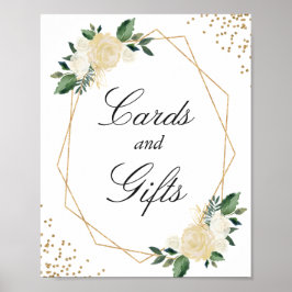 Kaarten en cadeautjes Matig Lijst Glitters Floral Poster