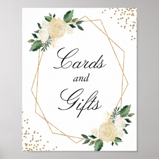 Kaarten en cadeautjes Matig Lijst Glitters Floral Poster (Voorkant)