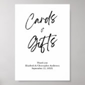 Kaarten en cadeautjes minimalistische trouwdag poster (Voorkant)