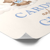 Kaarten en cadeautjes Moon Teddy Bear Blue Brown-b Poster (Hoek)