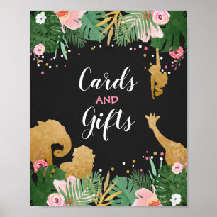 Kaarten en cadeautjes Oerwoud Tabeldecor voor geba Poster