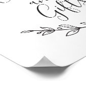 Kaarten en cadeautjes ondertekenen. Zwarte en witt Poster (Hoek)