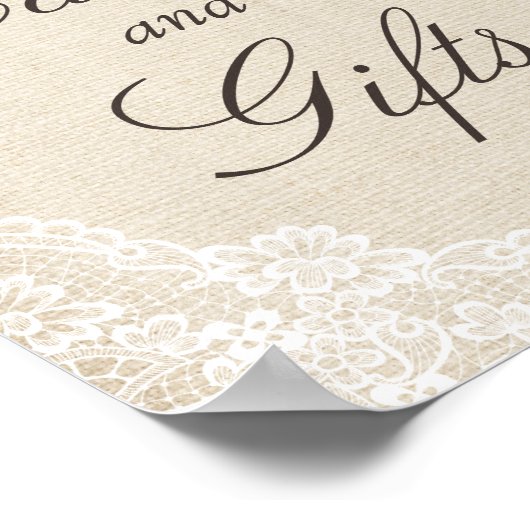 Kaarten en cadeautjes — Rustic Burlap Floral Poster (Hoek)