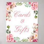 Kaarten en cadeautjes schitterende Blush Pink Flor Poster (Voorkant)