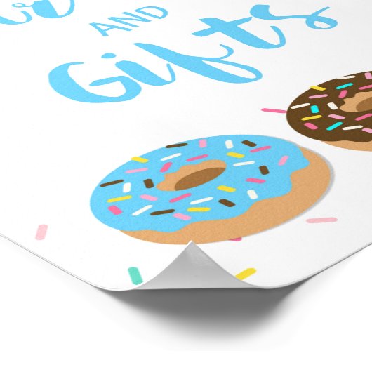 Kaarten en cadeautjes Shower Table Sign Blue Donut Poster (Hoek)