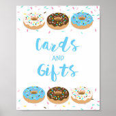 Kaarten en cadeautjes Shower Table Sign Blue Donut Poster (Voorkant)