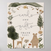 Kaarten en cadeautjes Sign Boho Woodland Baby show Poster (Voorkant)