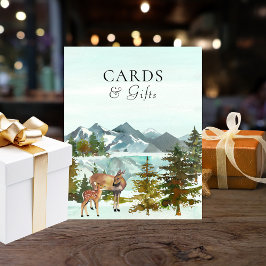 Kaarten en cadeautjes tafel Robuust Baby shower Poster