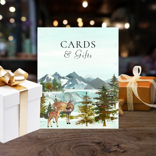 Kaarten en cadeautjes tafel Robuust Baby shower Poster