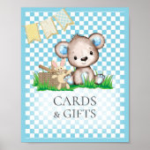 Kaarten en cadeautjes tafel Teddy Bear Picnic Baby Poster (Voorkant)