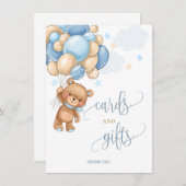 Kaarten en cadeautjes Teddy Bear-ballonnen Baby sh (Voorkant / Achterkant)