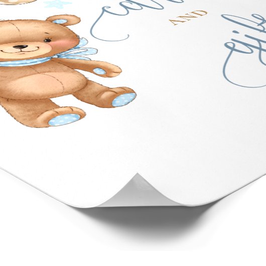 Kaarten en cadeautjes Teddy Bear-ballonnen Baby sh Poster (Hoek)
